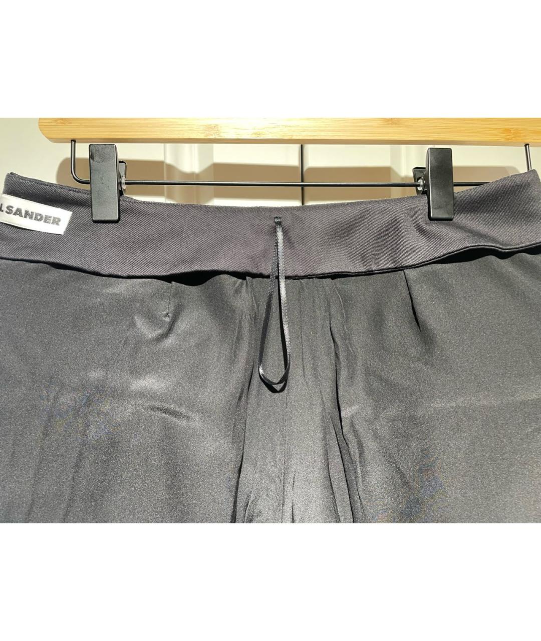 JIL SANDER Черные шерстяные прямые брюки, фото 5