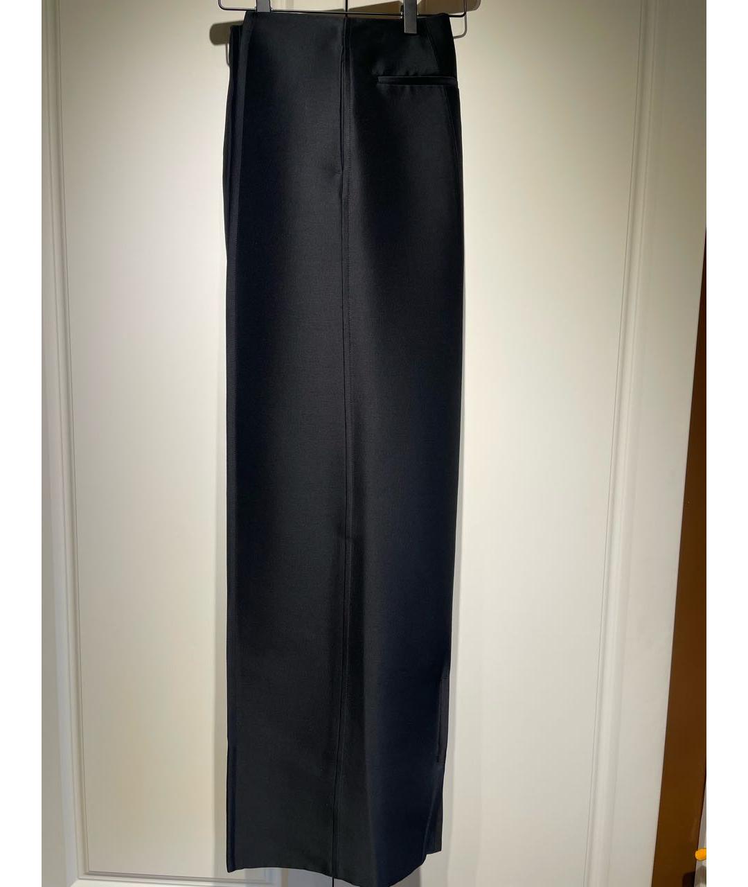 JIL SANDER Черные шерстяные прямые брюки, фото 4