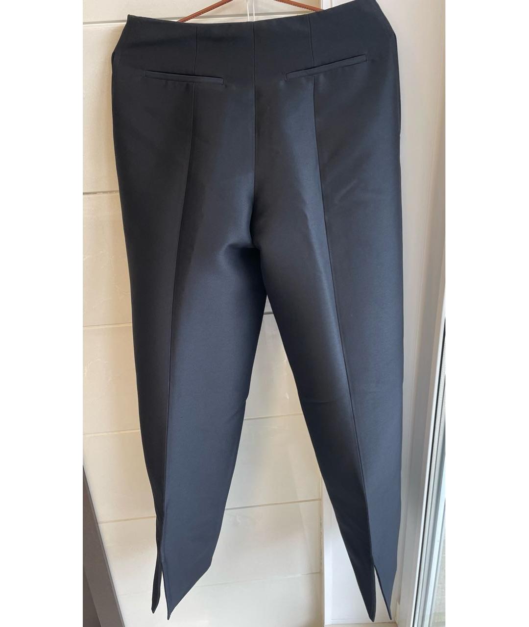 JIL SANDER Черные шерстяные прямые брюки, фото 2