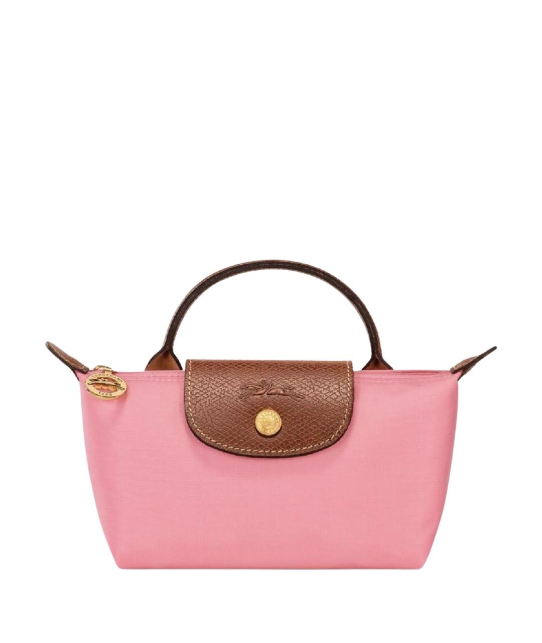 LONGCHAMP Розовая синтетическая сумка с короткими ручками, фото 1