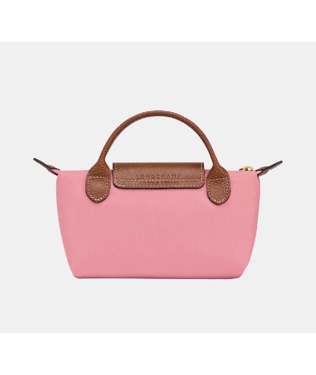 LONGCHAMP Розовая синтетическая сумка с короткими ручками, фото 3