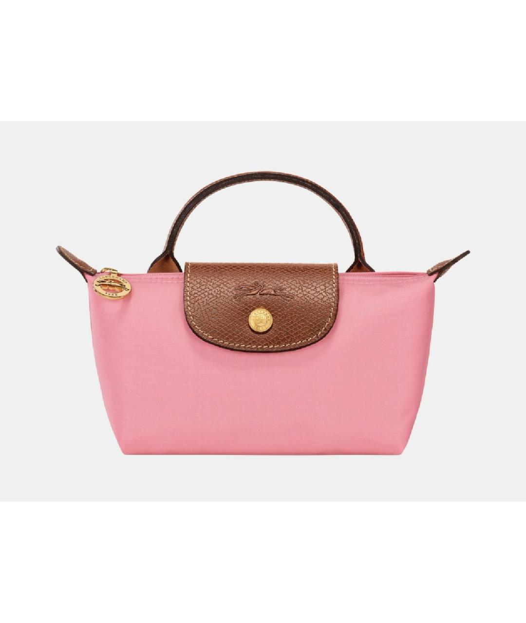 LONGCHAMP Розовая синтетическая сумка с короткими ручками, фото 6