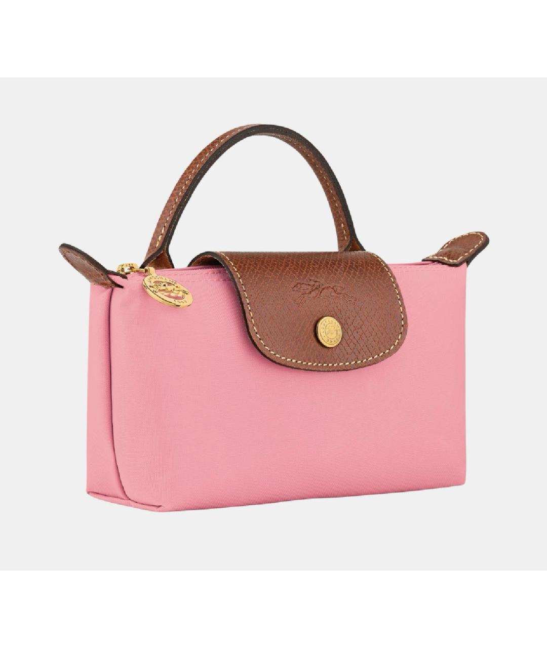 LONGCHAMP Розовая синтетическая сумка с короткими ручками, фото 2