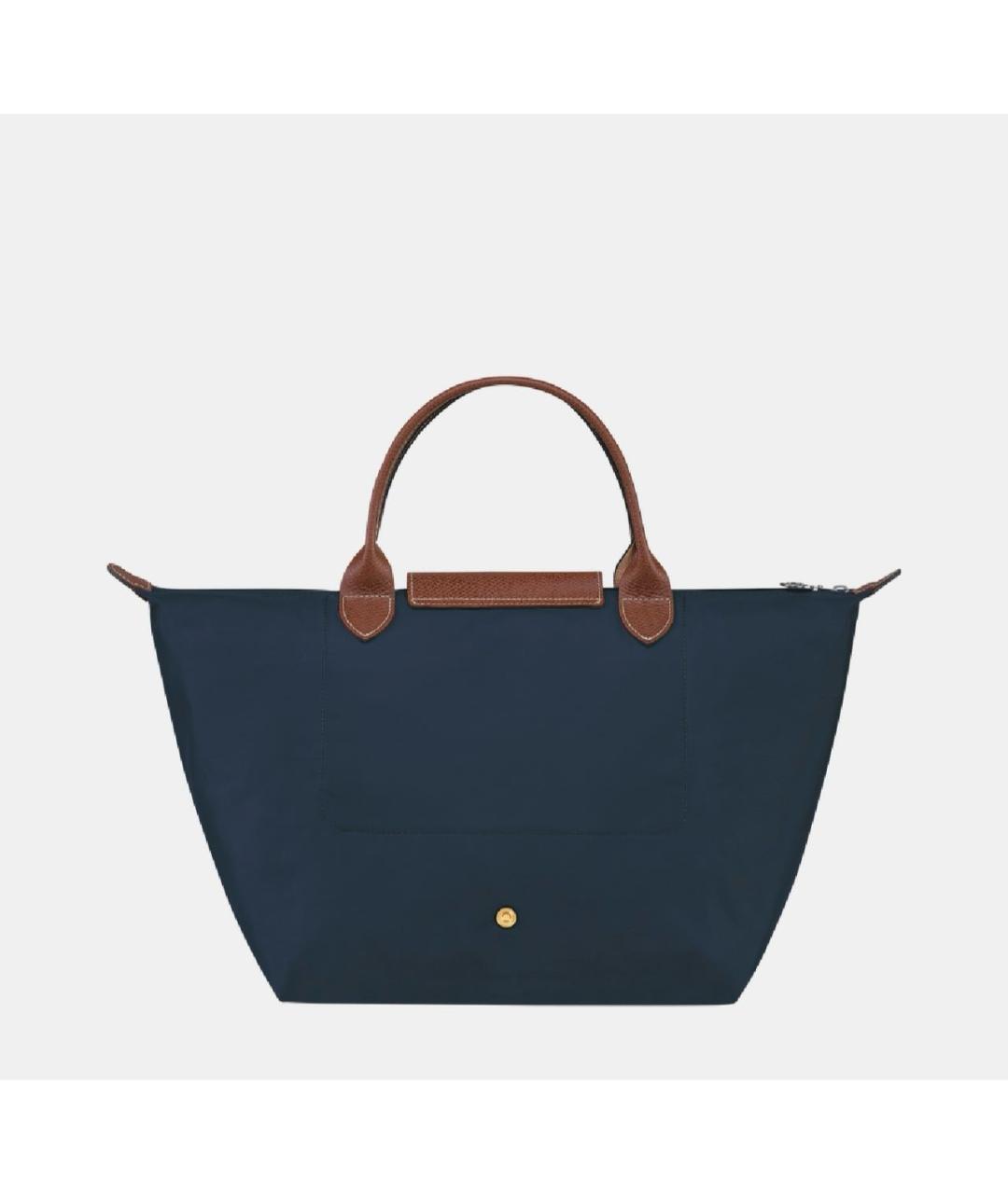 LONGCHAMP Темно-синяя синтетическая сумка тоут, фото 3