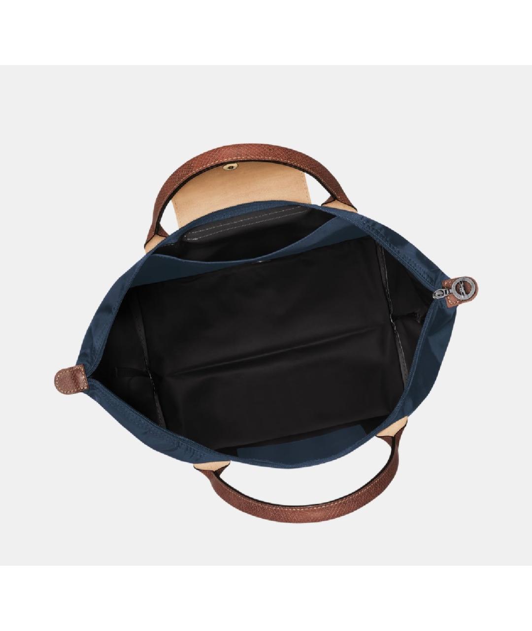 LONGCHAMP Темно-синяя синтетическая сумка тоут, фото 4