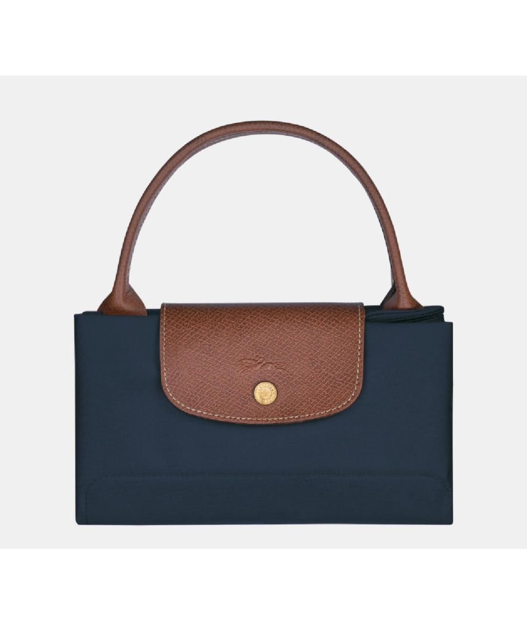 LONGCHAMP Темно-синяя синтетическая сумка тоут, фото 5