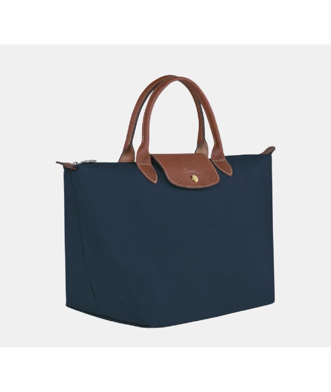 LONGCHAMP Темно-синяя синтетическая сумка тоут, фото 2