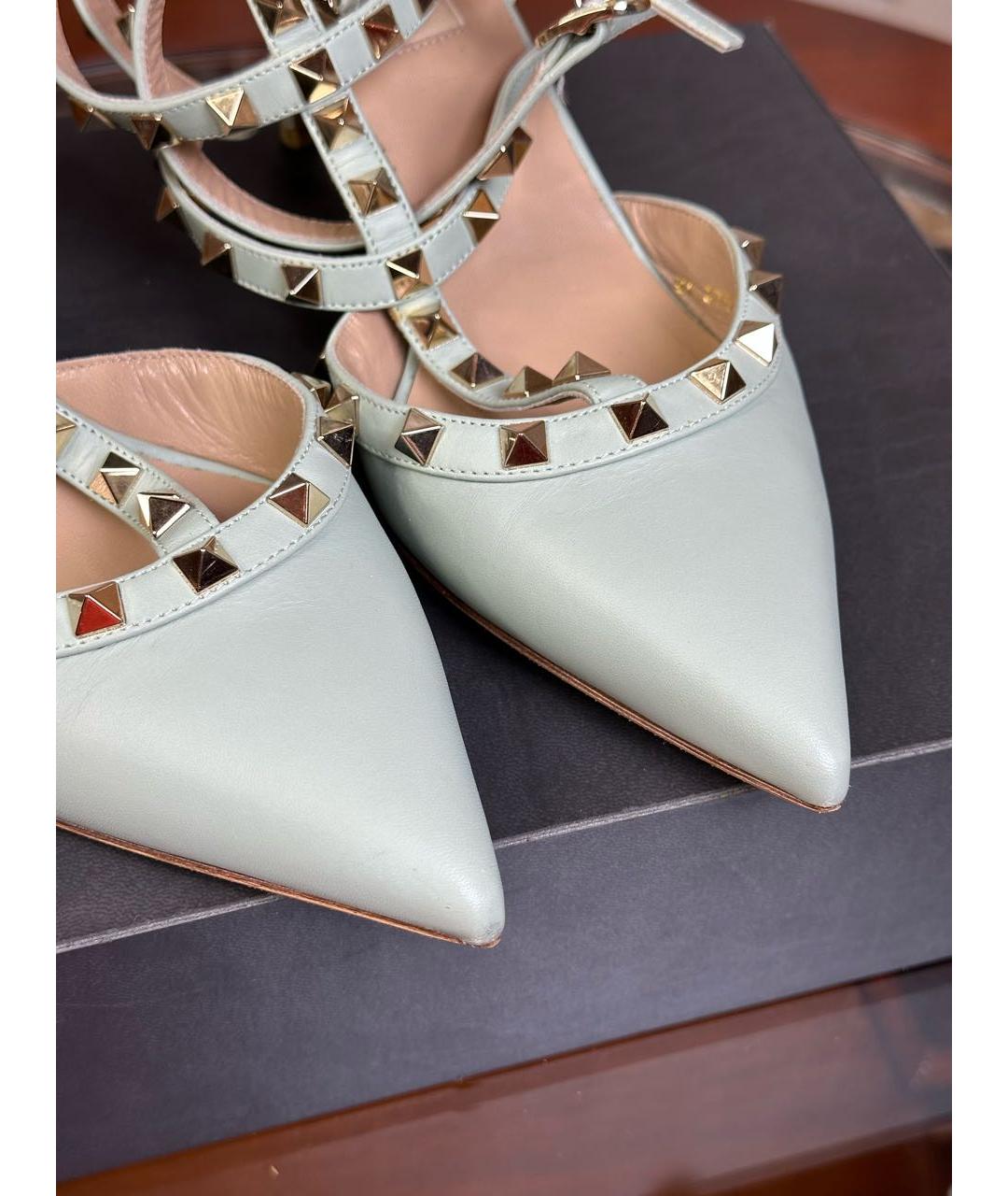 VALENTINO Зеленые кожаные босоножки, фото 5