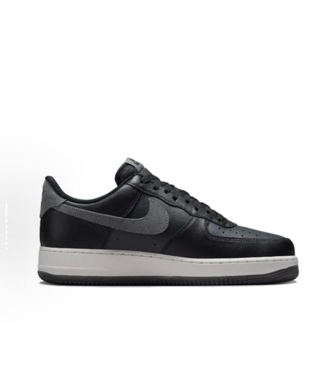 NIKE Черные кожаные низкие кроссовки / кеды, фото 1