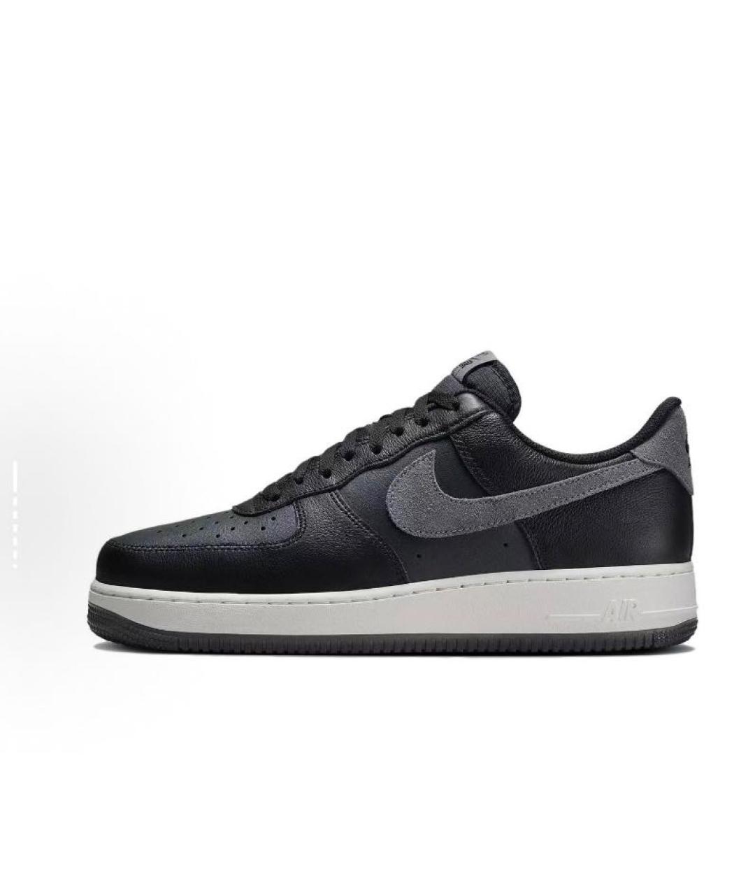 NIKE Черные кожаные низкие кроссовки / кеды, фото 2