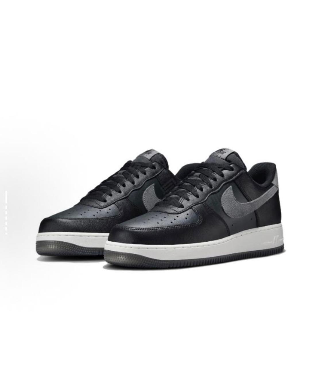 NIKE Черные кожаные низкие кроссовки / кеды, фото 3