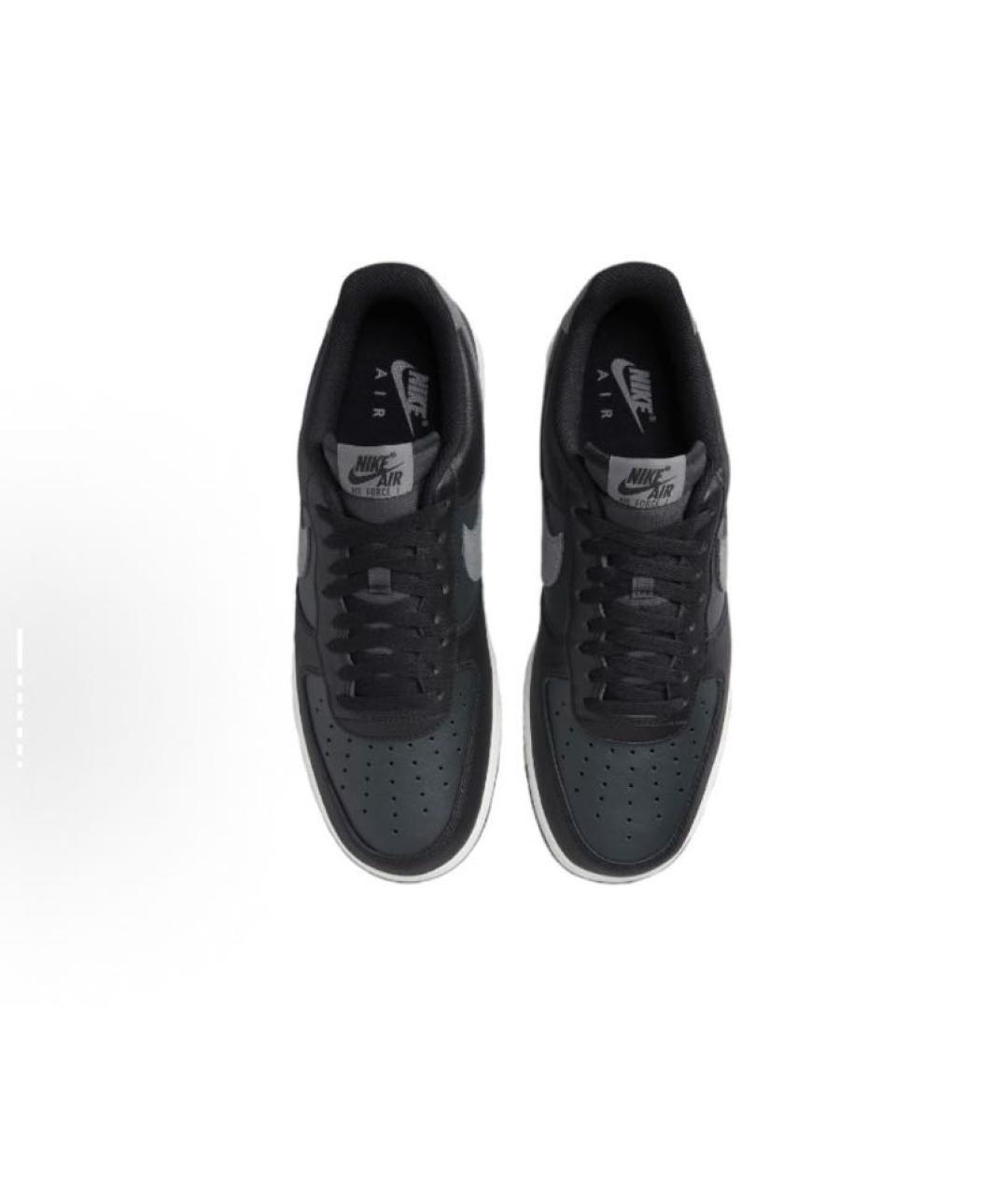NIKE Черные кожаные низкие кроссовки / кеды, фото 4