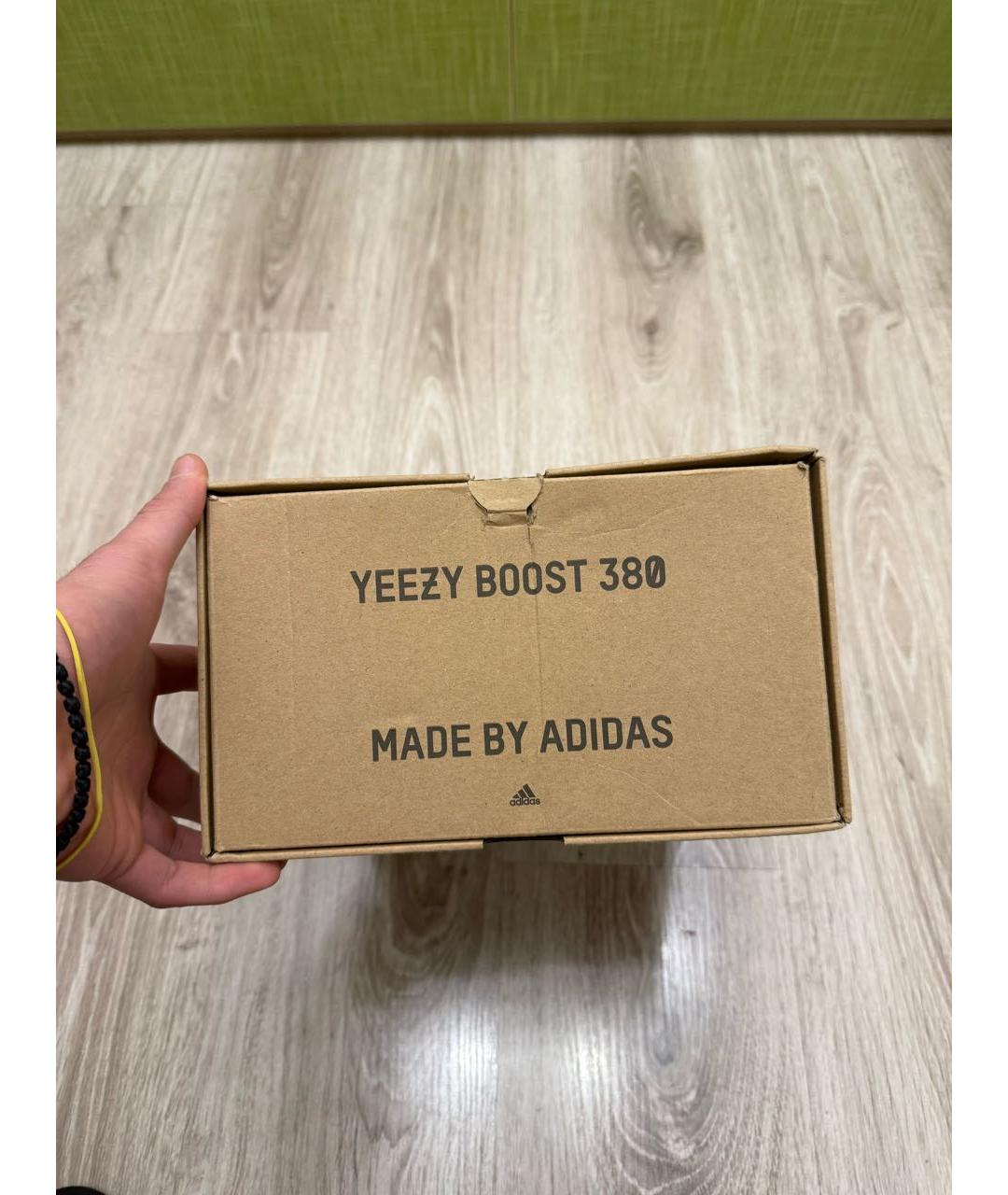 ADIDAS YEEZY Зеленые текстильные низкие кроссовки / кеды, фото 4