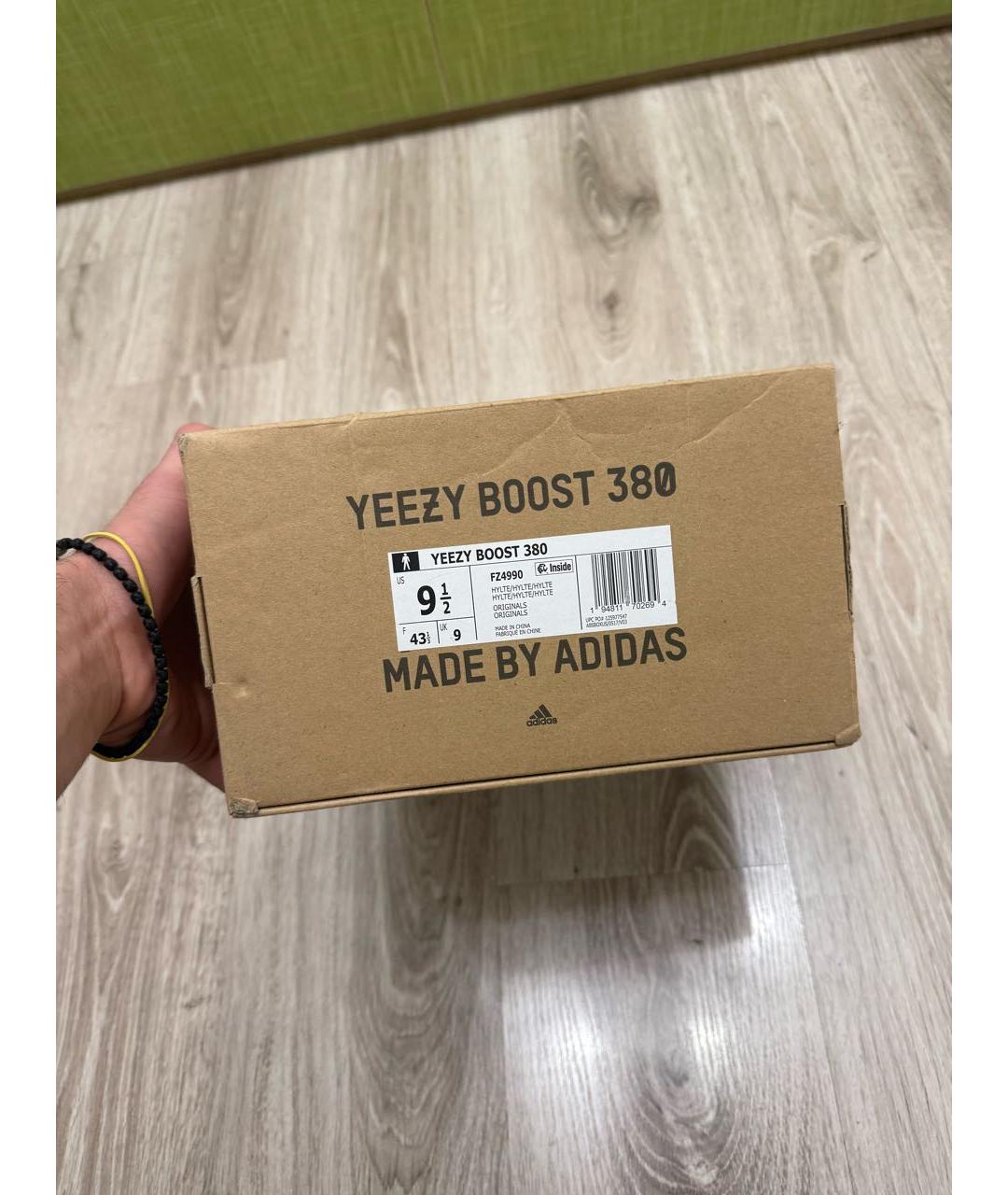 ADIDAS YEEZY Зеленые текстильные низкие кроссовки / кеды, фото 5
