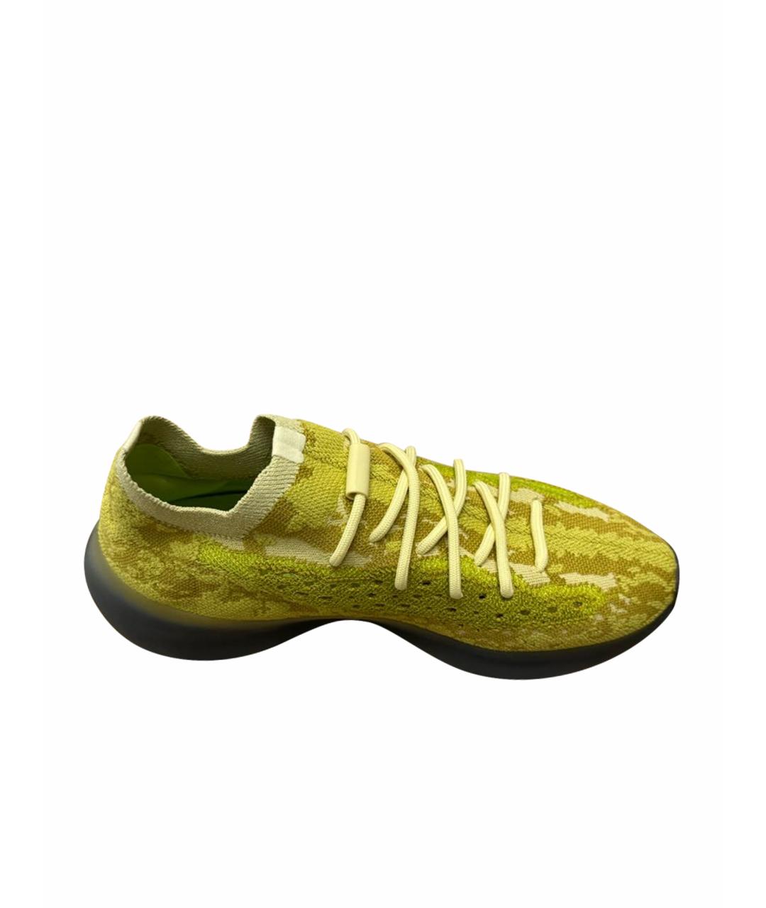 ADIDAS YEEZY Зеленые текстильные низкие кроссовки / кеды, фото 1
