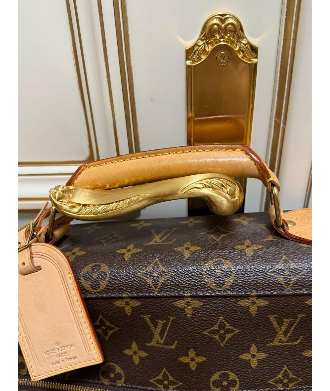 LOUIS VUITTON Коричневая кожаная дорожная/спортивная сумка, фото 6