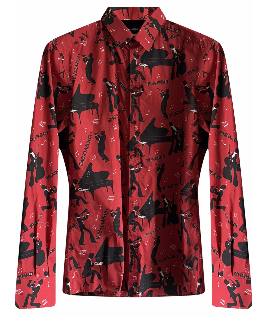 DOLCE&GABBANA Красная хлопковая кэжуал рубашка, фото 1