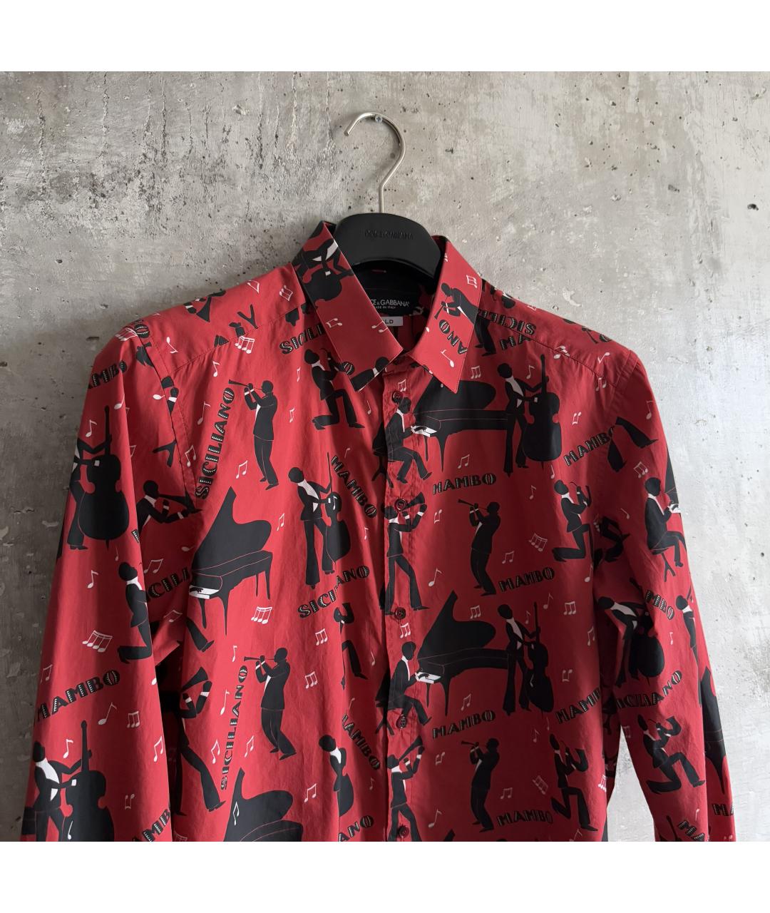 DOLCE&GABBANA Красная хлопковая кэжуал рубашка, фото 5