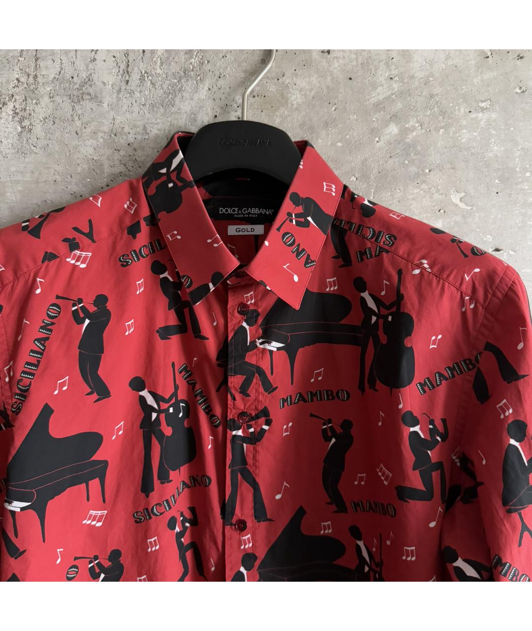 DOLCE&GABBANA Красная хлопковая кэжуал рубашка, фото 4