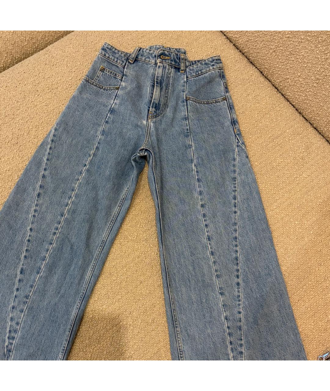 MAISON MARGIELA Голубые хлопковые джинсы клеш, фото 6