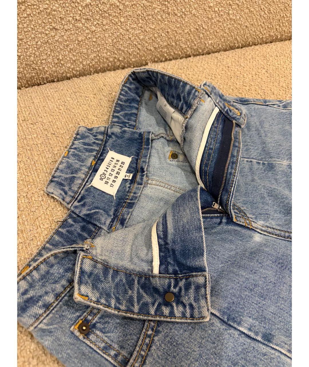 MAISON MARGIELA Голубые хлопковые джинсы клеш, фото 3