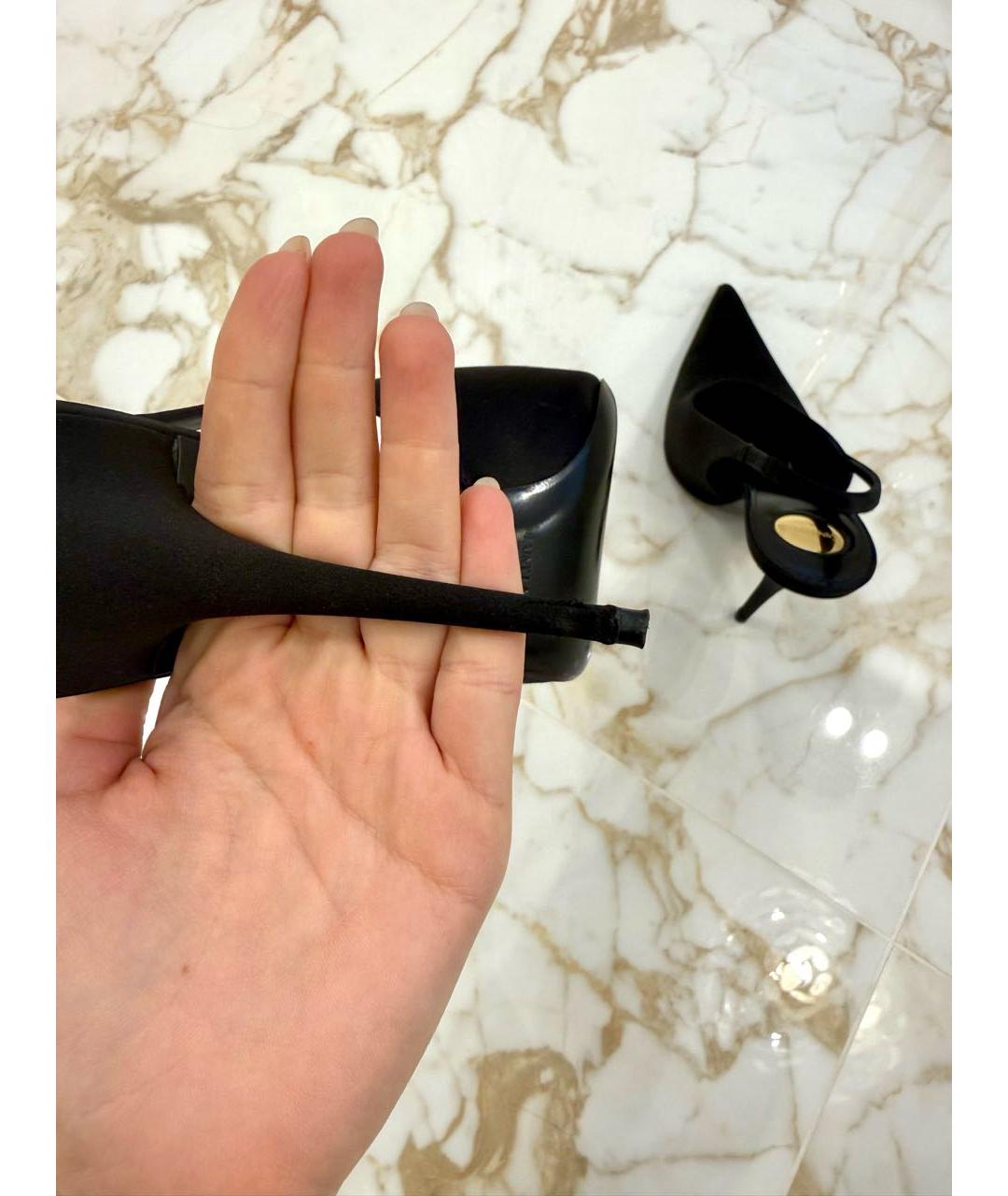 SAINT LAURENT Черные синтетические туфли, фото 5