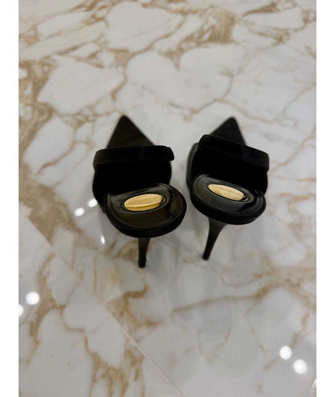 SAINT LAURENT Черные синтетические туфли, фото 4