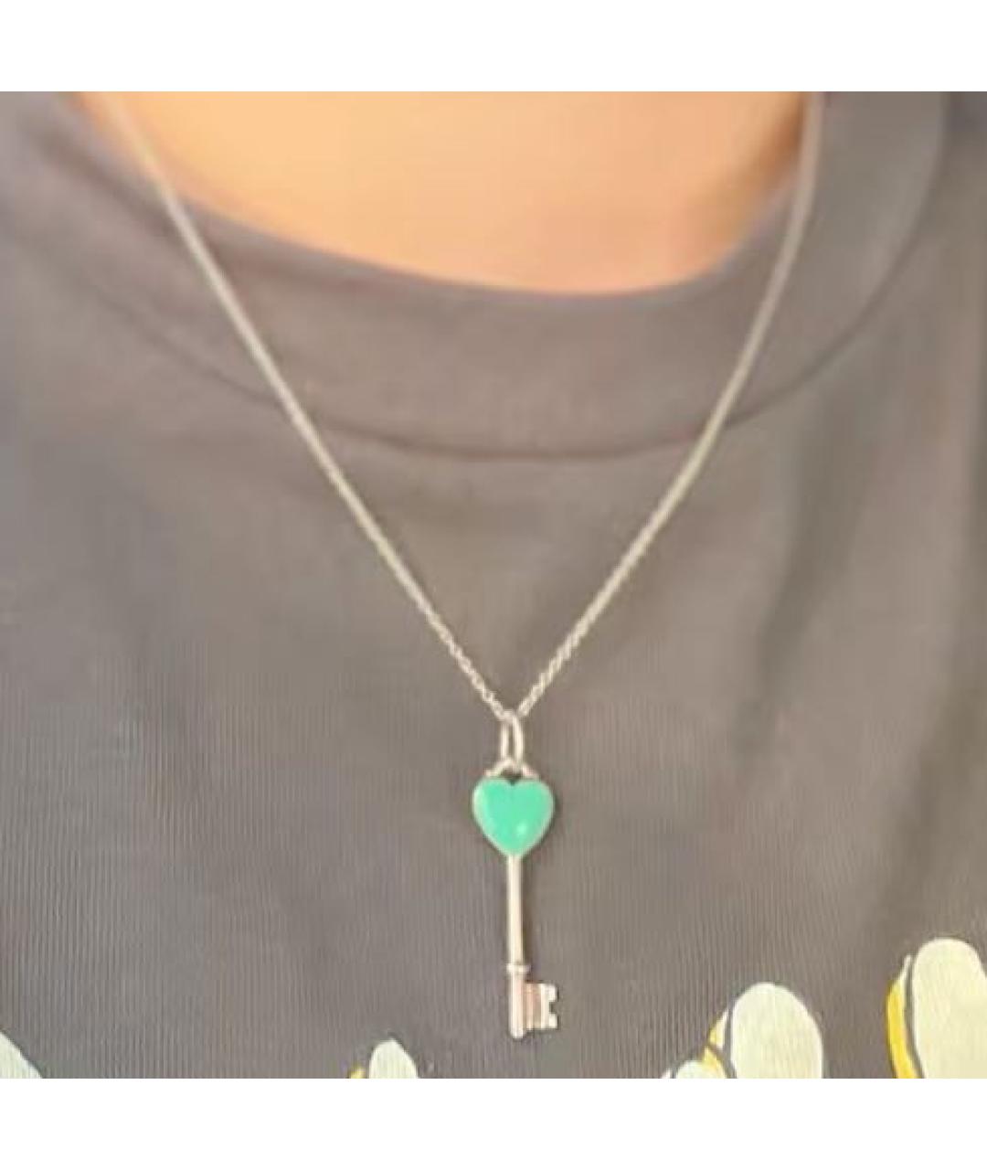 TIFFANY&CO Бирюзовая серебряная подвеска, фото 5