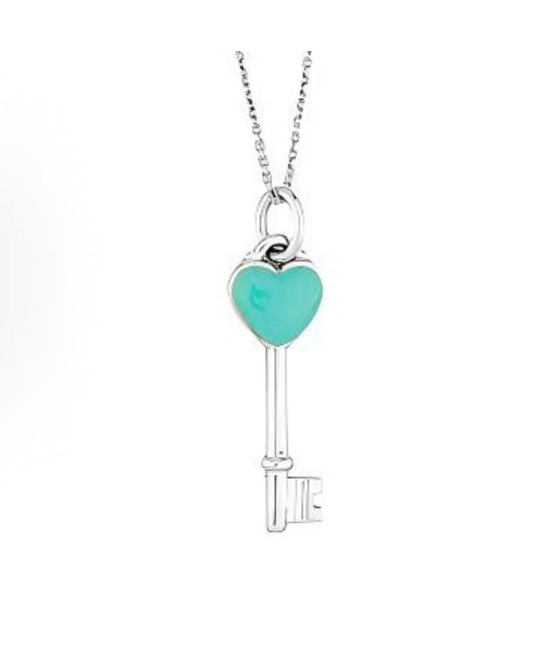 TIFFANY&CO Бирюзовая серебряная подвеска, фото 1