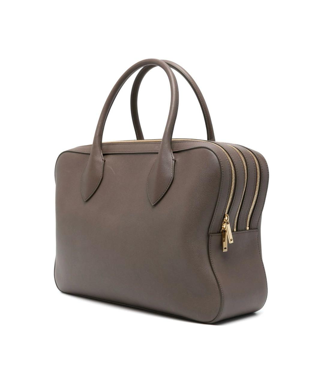 FERRAGAMO Коричневая кожаная сумка тоут, фото 2