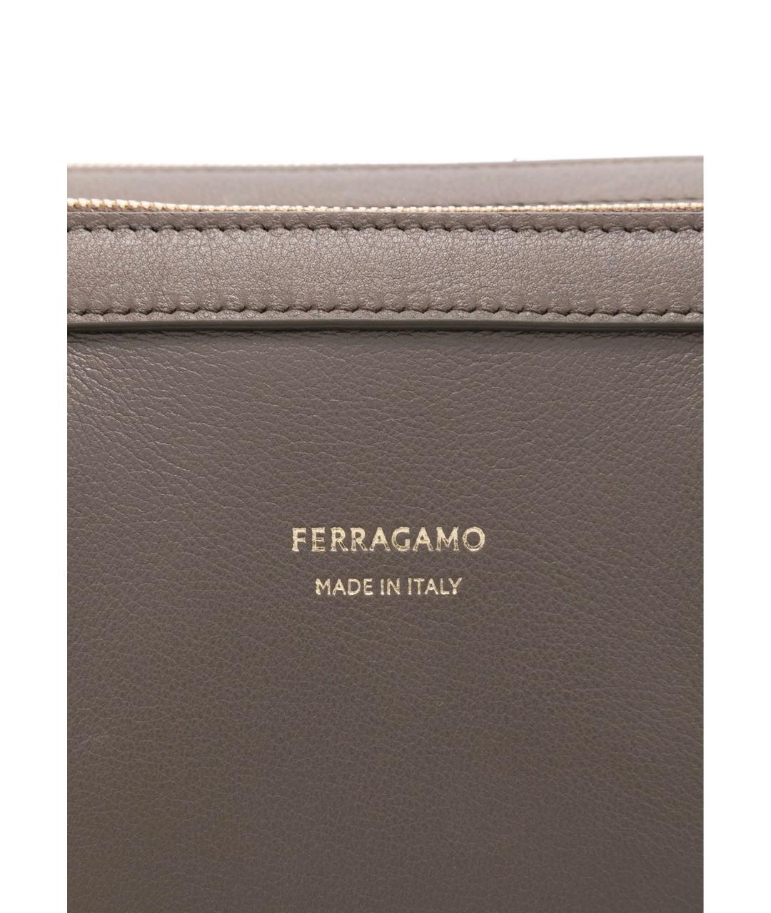 FERRAGAMO Коричневая кожаная сумка тоут, фото 3