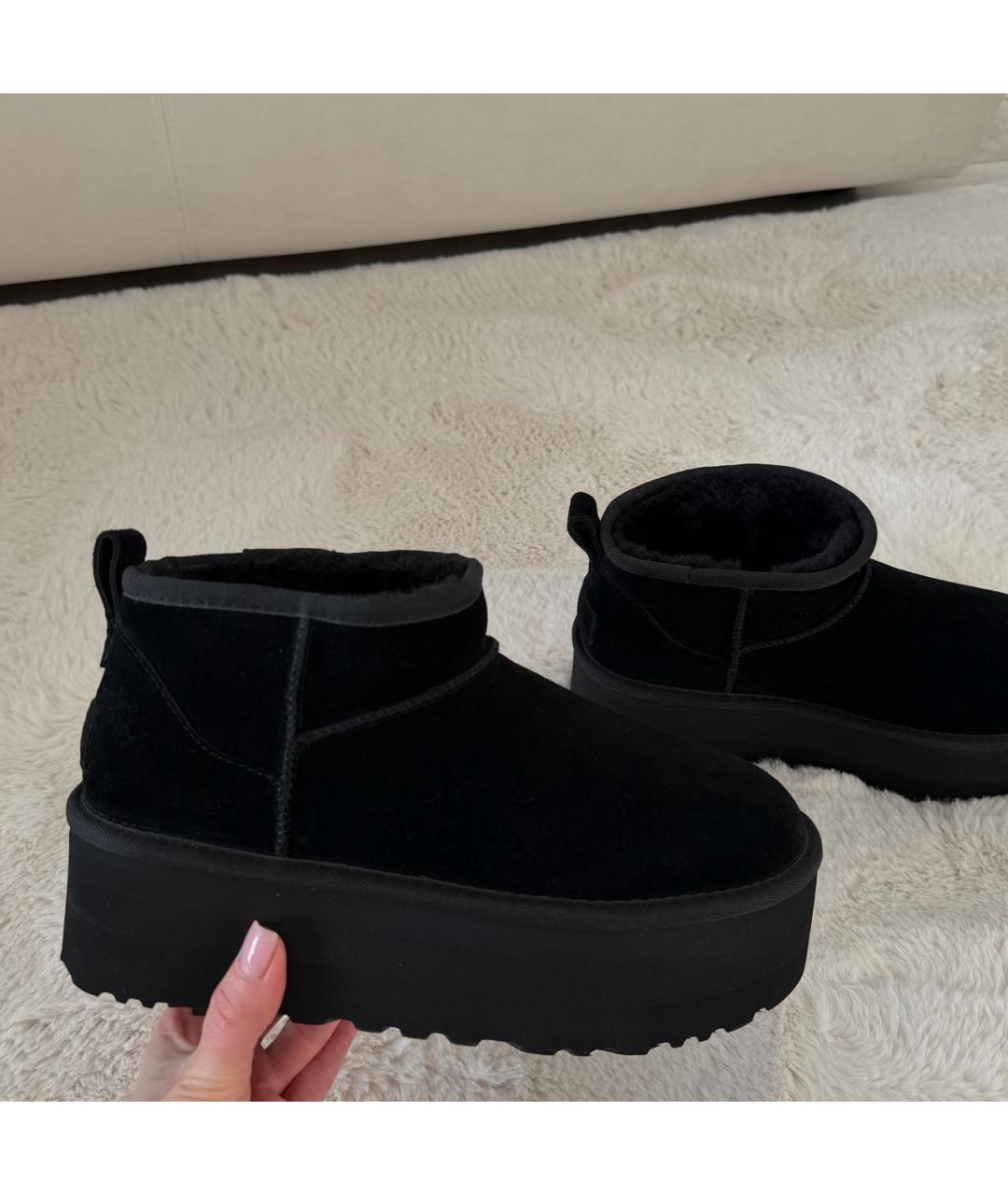 UGG AUSTRALIA Черные замшевые полусапоги, фото 4