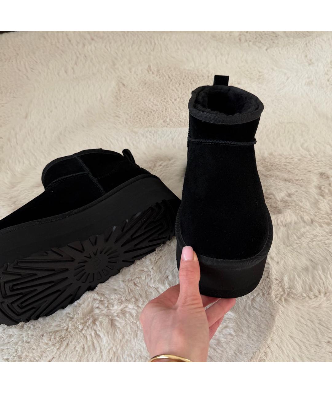 UGG AUSTRALIA Черные замшевые полусапоги, фото 2