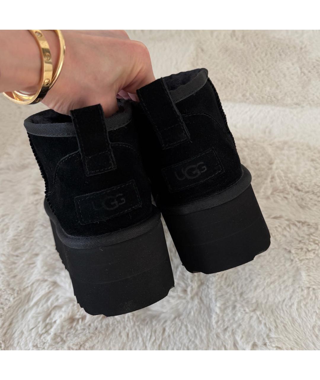 UGG AUSTRALIA Черные замшевые полусапоги, фото 3