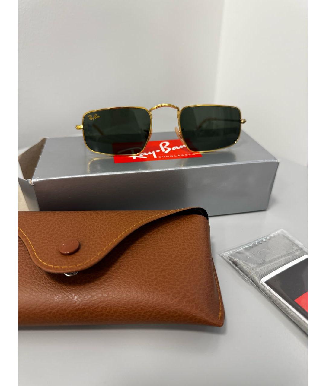 RAY BAN Зеленые металлические солнцезащитные очки, фото 4