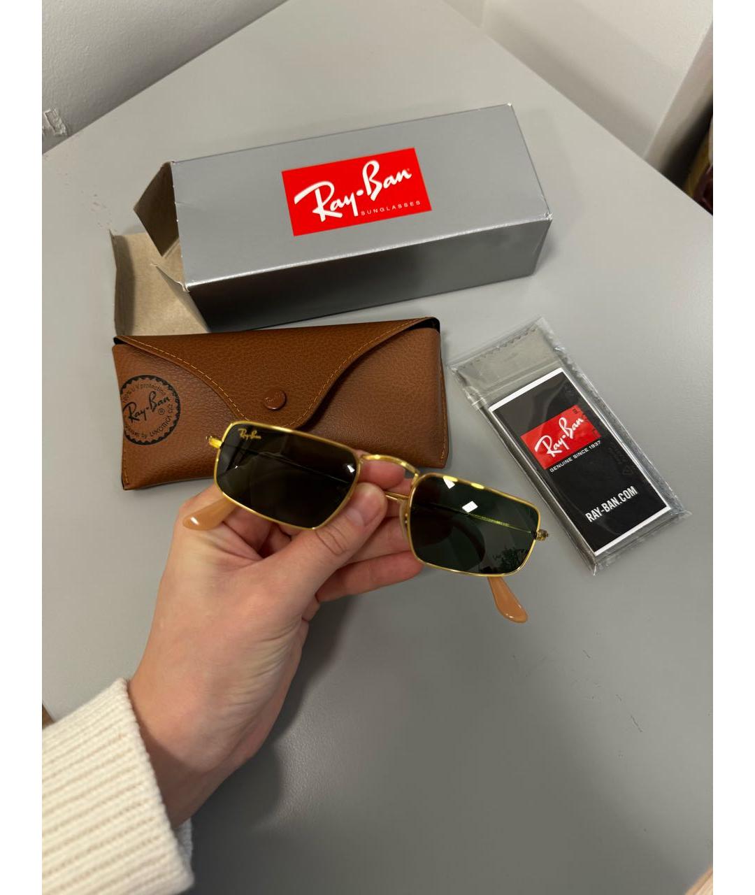 RAY BAN Зеленые металлические солнцезащитные очки, фото 5