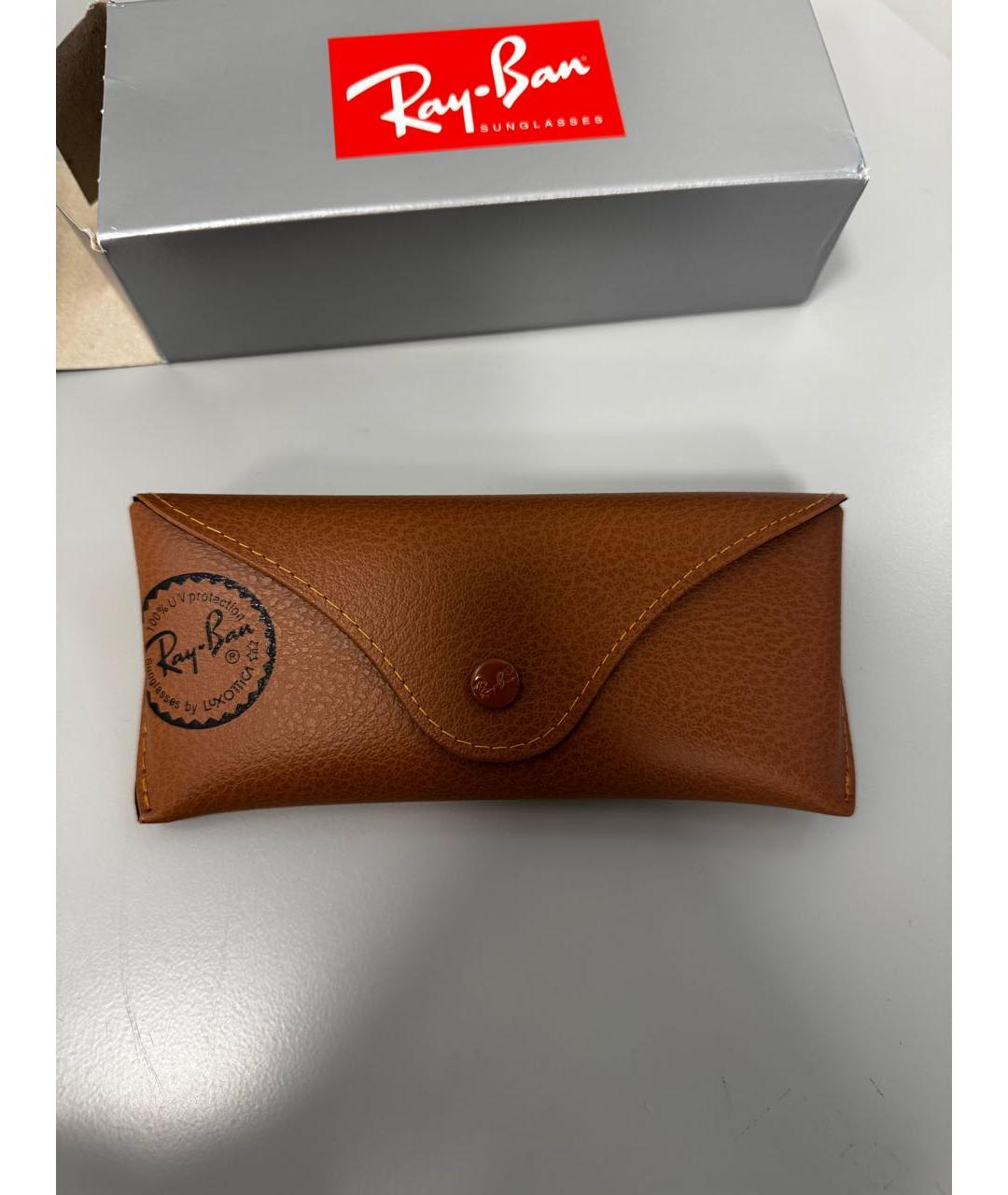 RAY BAN Зеленые металлические солнцезащитные очки, фото 7