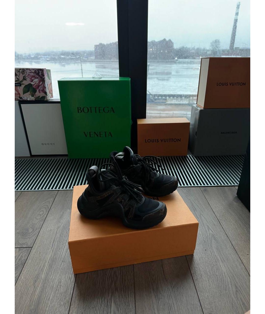 LOUIS VUITTON Черные текстильные кроссовки, фото 5