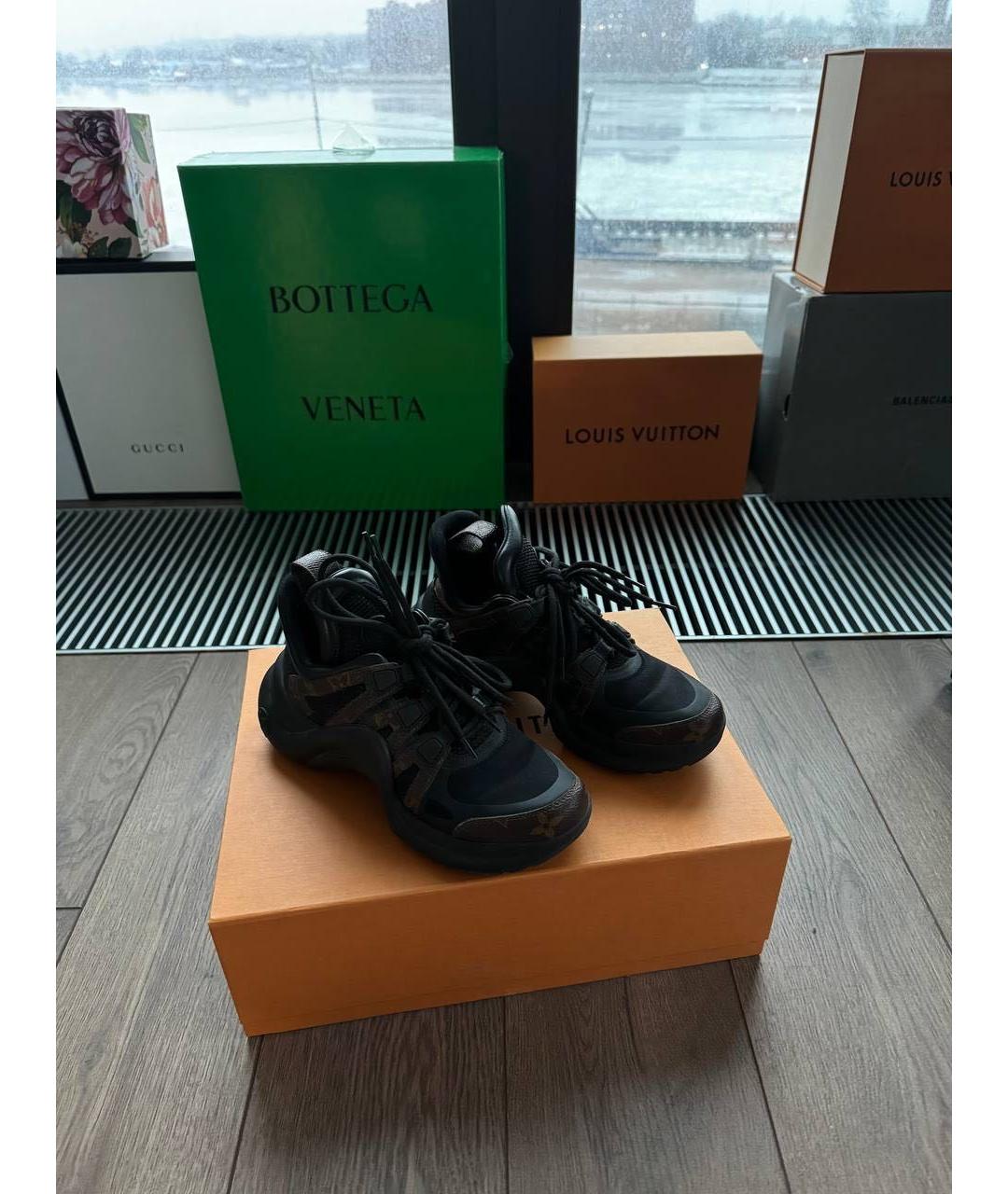 LOUIS VUITTON Черные текстильные кроссовки, фото 3