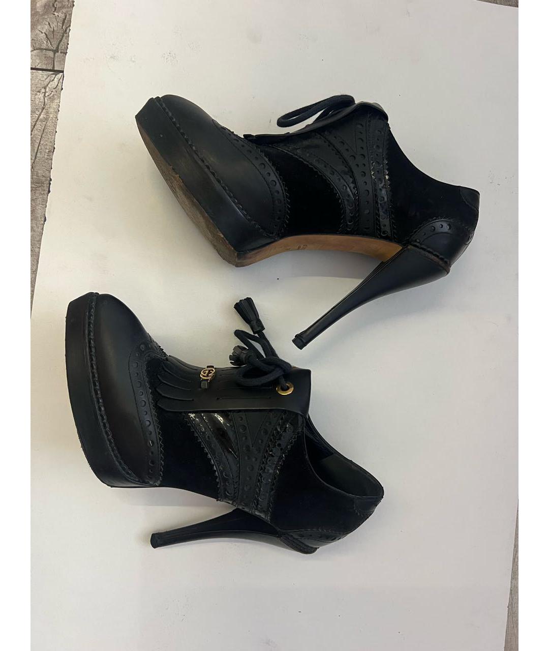 GUCCI Черные кожаные ботильоны, фото 3
