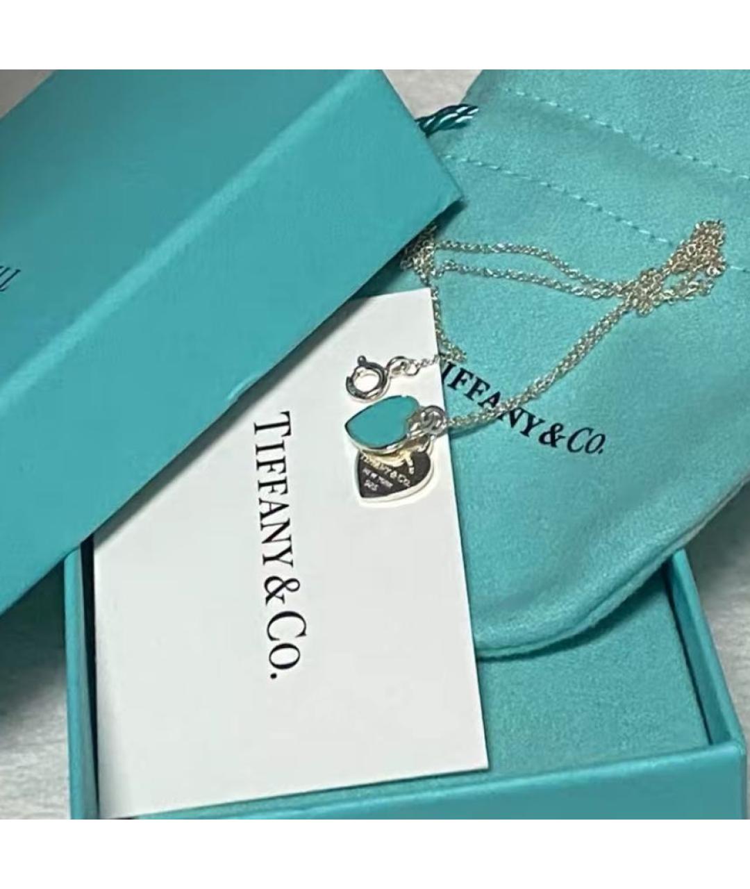 TIFFANY&CO Бирюзовая серебряная подвеска, фото 5