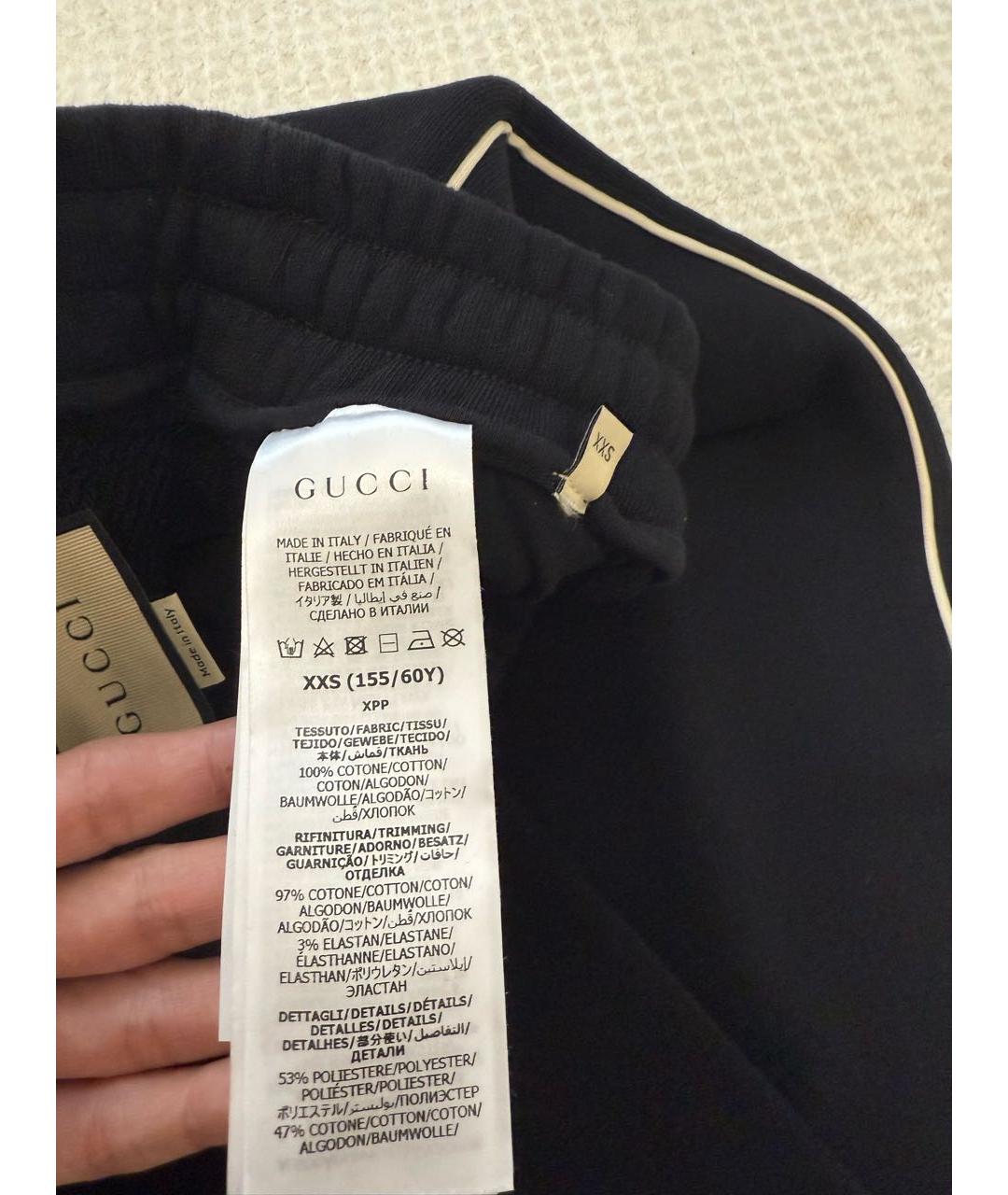GUCCI Черные хлопковые прямые брюки, фото 4