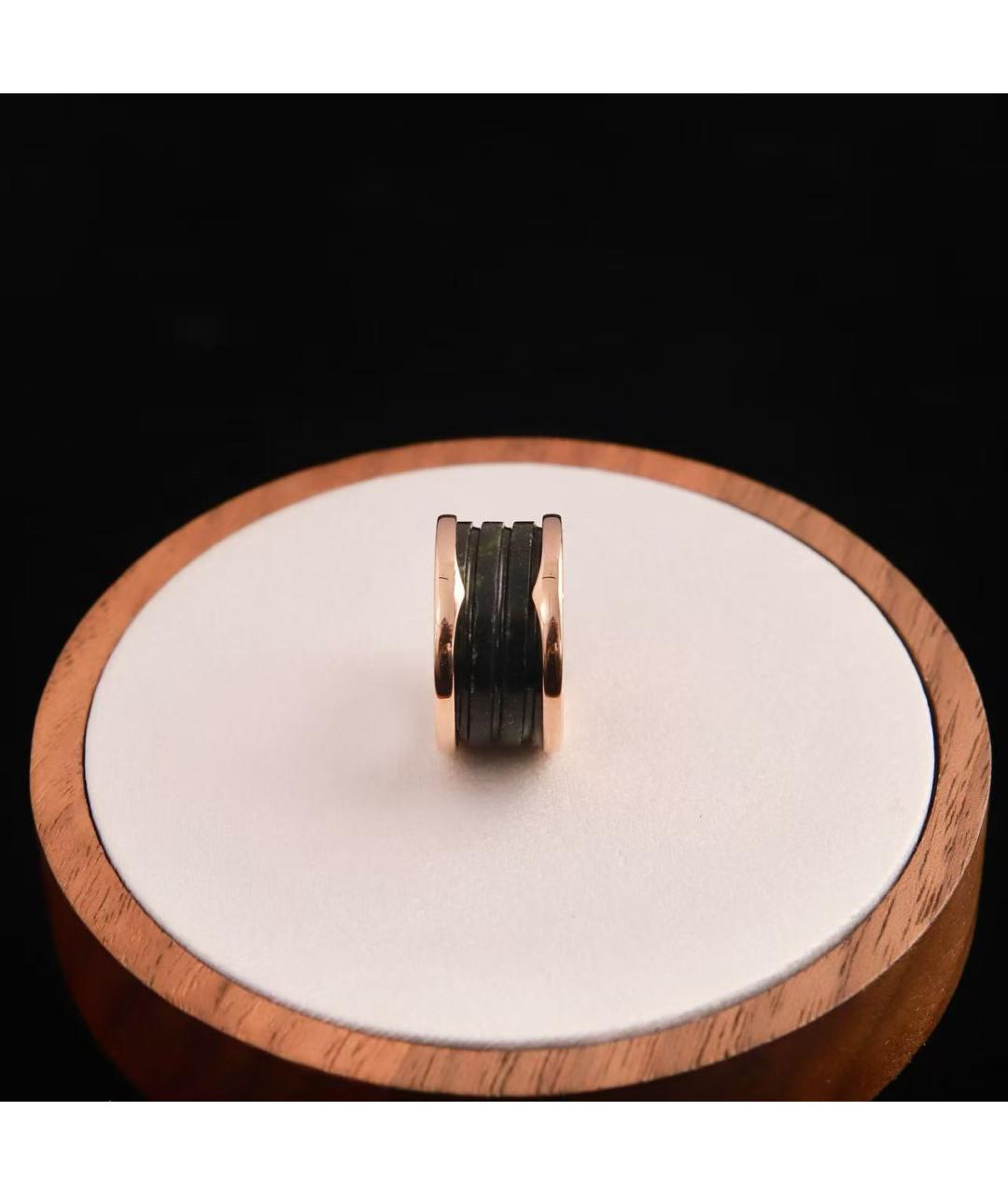 BVLGARI Черное кольцо из розового золота, фото 4