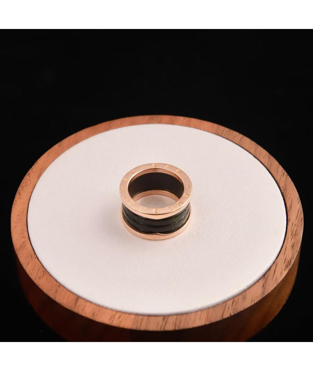 BVLGARI Черное кольцо из розового золота, фото 3