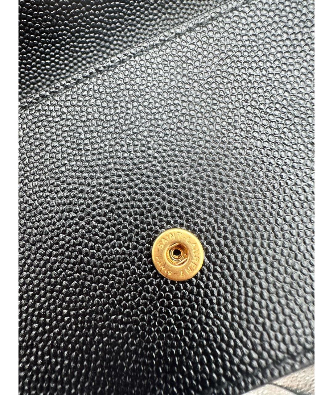 SAINT LAURENT Черный кожаный кардхолдер, фото 4