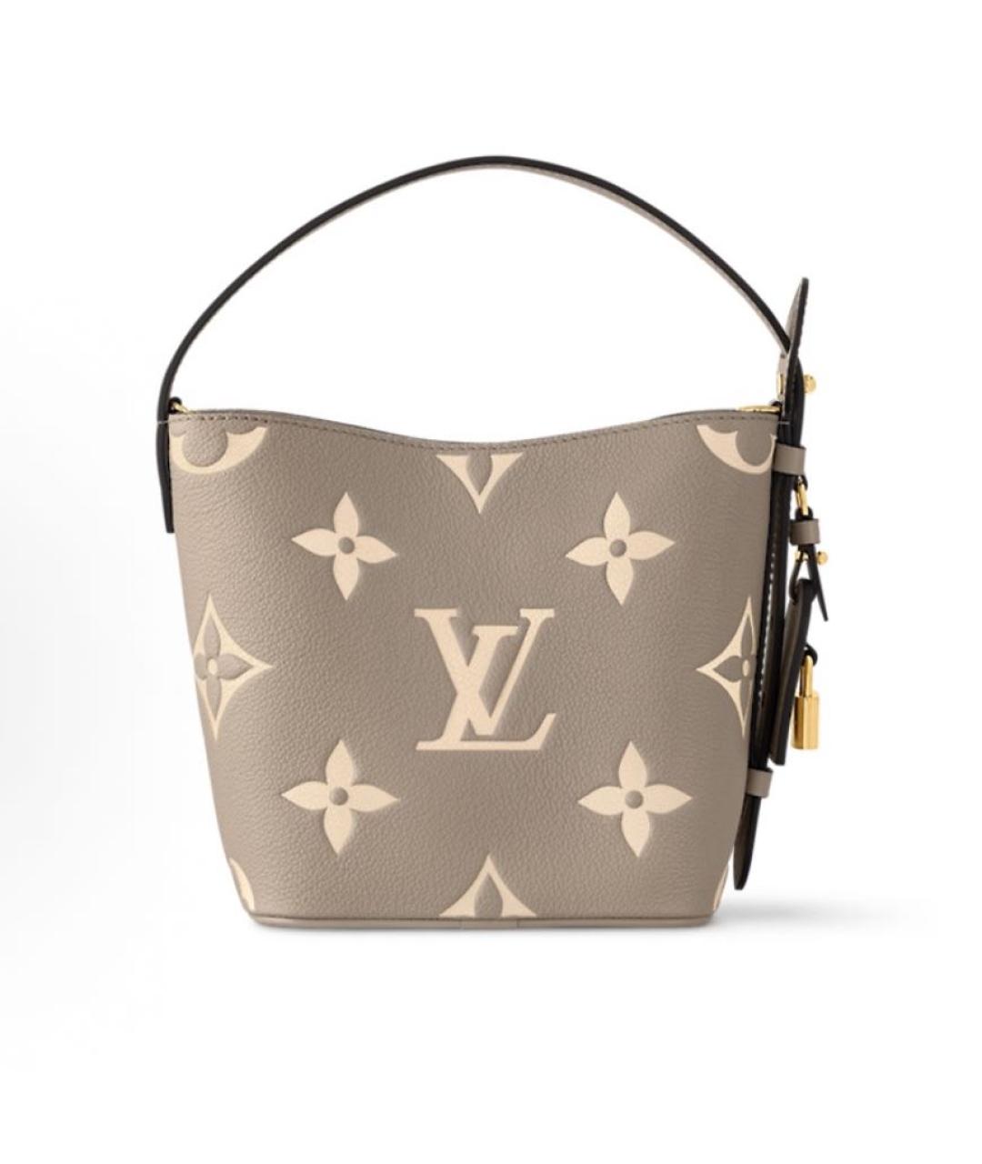 LOUIS VUITTON Серая кожаная сумка тоут, фото 3