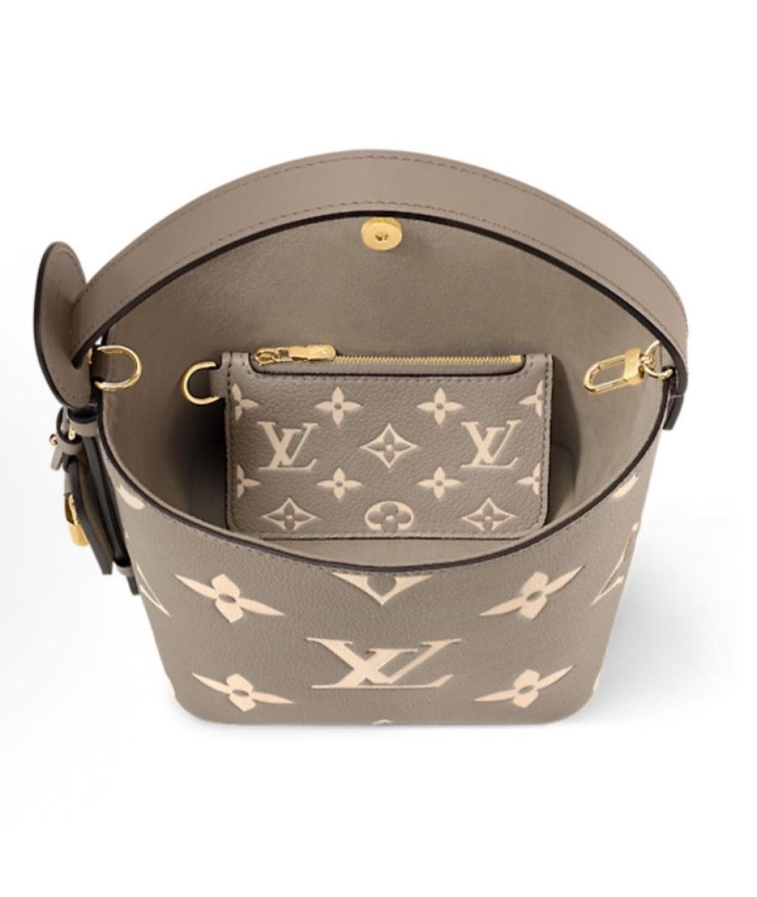 LOUIS VUITTON Серая кожаная сумка тоут, фото 4