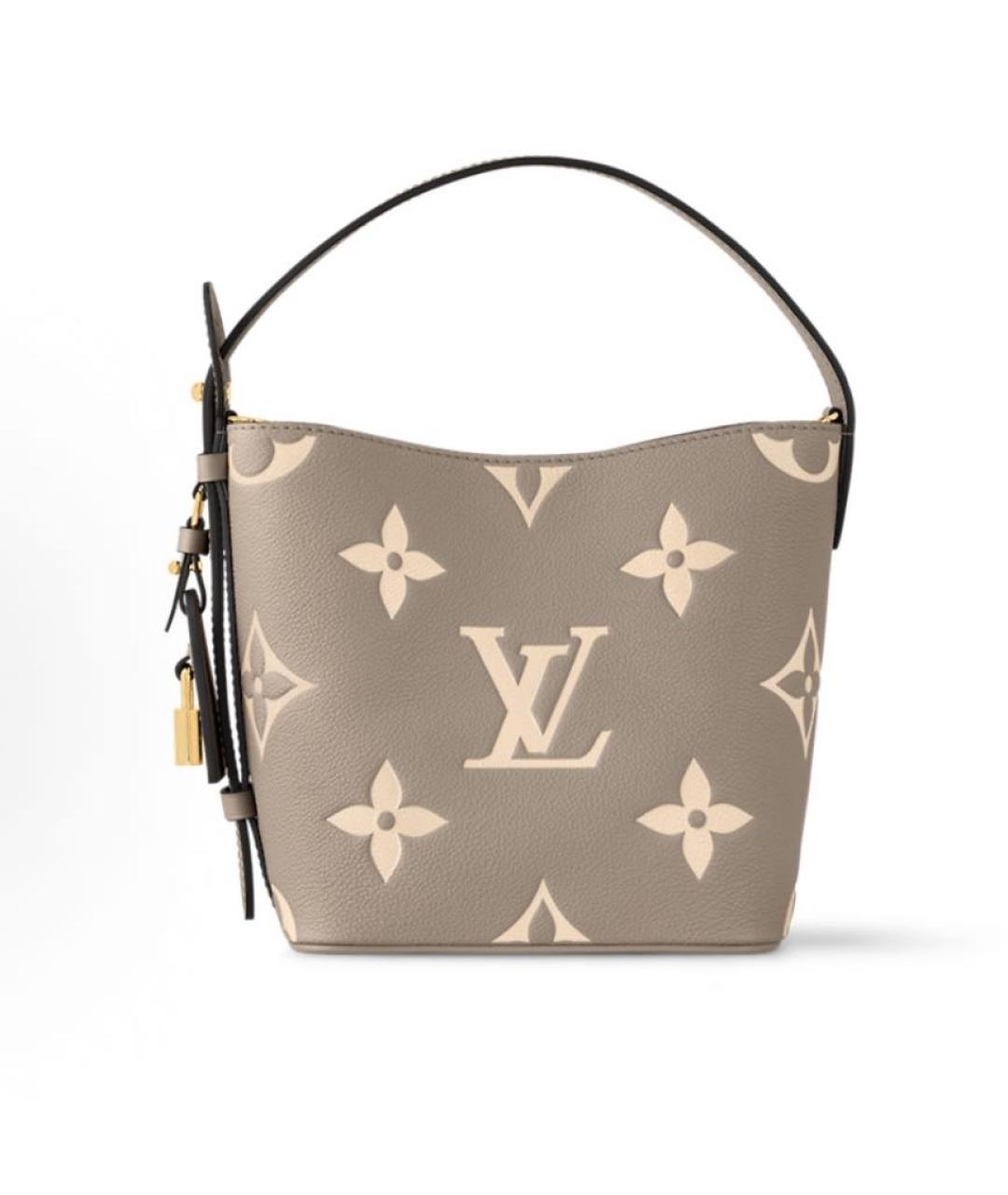 LOUIS VUITTON Серая кожаная сумка тоут, фото 5