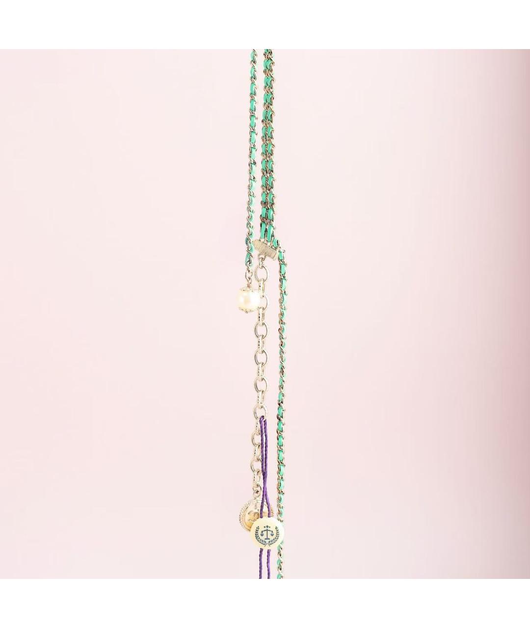 CHANEL Зеленые кожаное колье, фото 4
