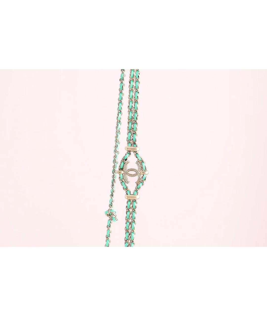 CHANEL Зеленые кожаное колье, фото 3